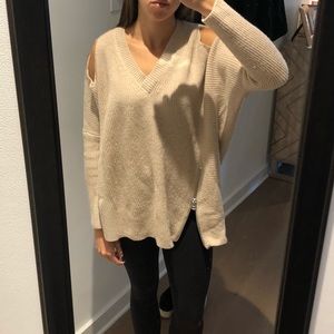 All Saints Draped Sweater with Zipper Detail